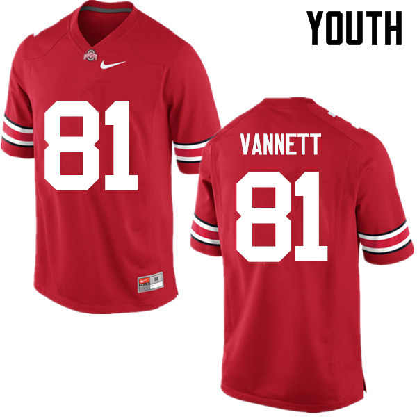 Youth Ohio State Buckeyes #81 Nick Vannett Red Game College Stitched Football Jersey 23AI040MT